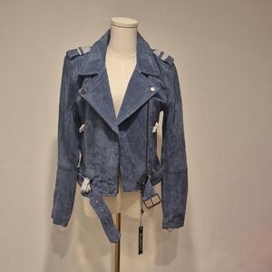 NWT Blank NYC Blue Leather Jacket